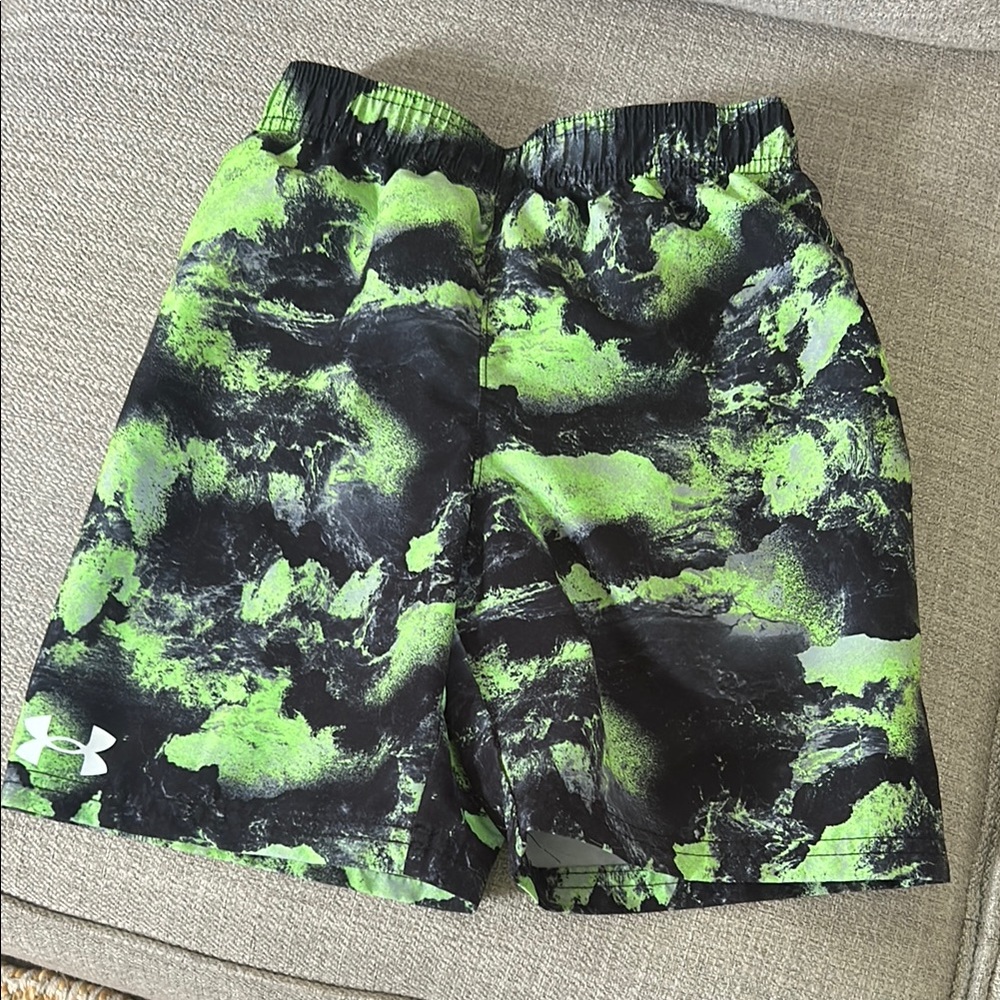 Under Armour Kids Swim Trunks - Black and Green